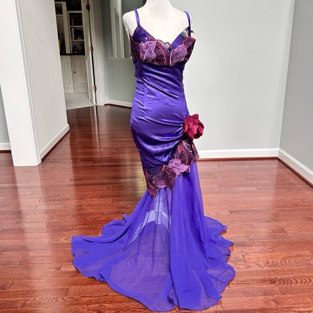 Vintage Handmade D'Maxsi Chic Purple Floral Unique Purple Gown Fantasy Dress
